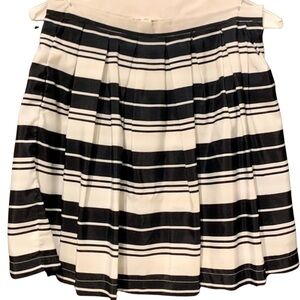 JACK Navy Blue White Stripe Short Lined Pleated Mini Skater Skirt Womens Size 6